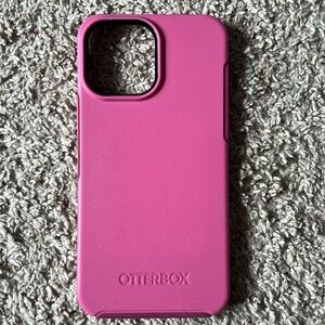 Hot Pink Otterbox Symmetry Case for iPhone 13 Pro Max.